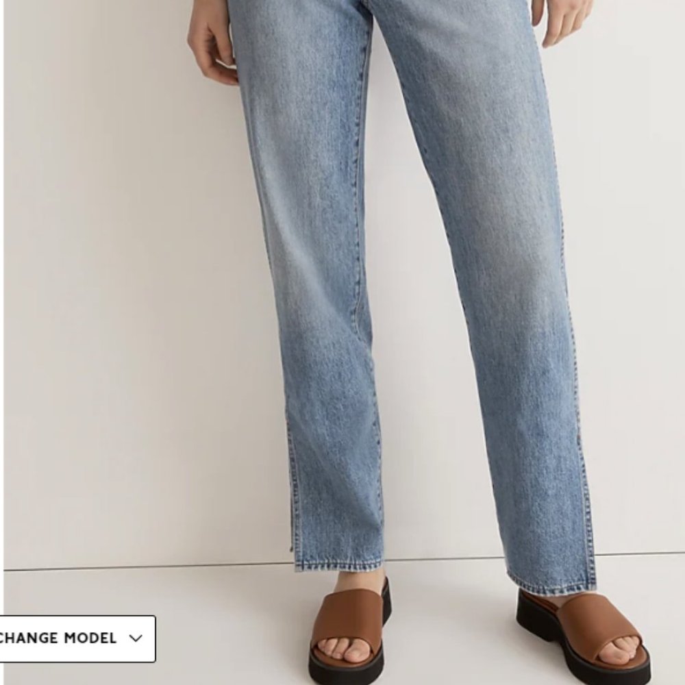 Madewell -  The Perfect Vintage Straight Jean in Deforst Wash: Side-Slit Edition